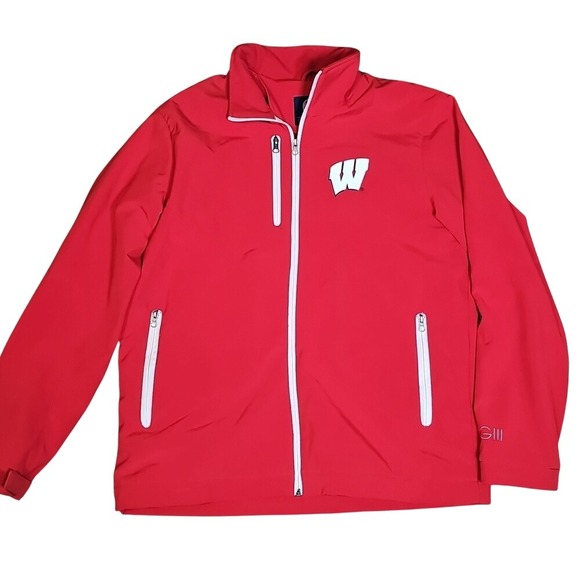 WISCONSIN Red Full-Zip Jacket with Logo Neopreme with contrasting white zippers - Picture 6 of 11